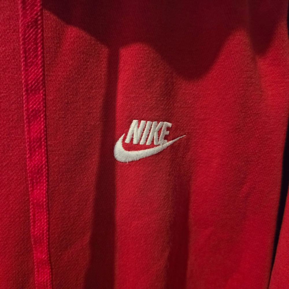 Nike Mens Sportswear Club Fleece Pullover Hoodie Red White Logo Small BV2654-657 - Picture 3 of 7